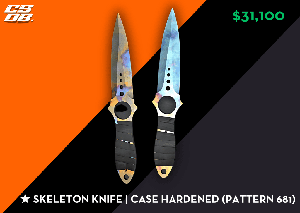 Skeleton Knife _ Case Hardened Pattern 681 $31100