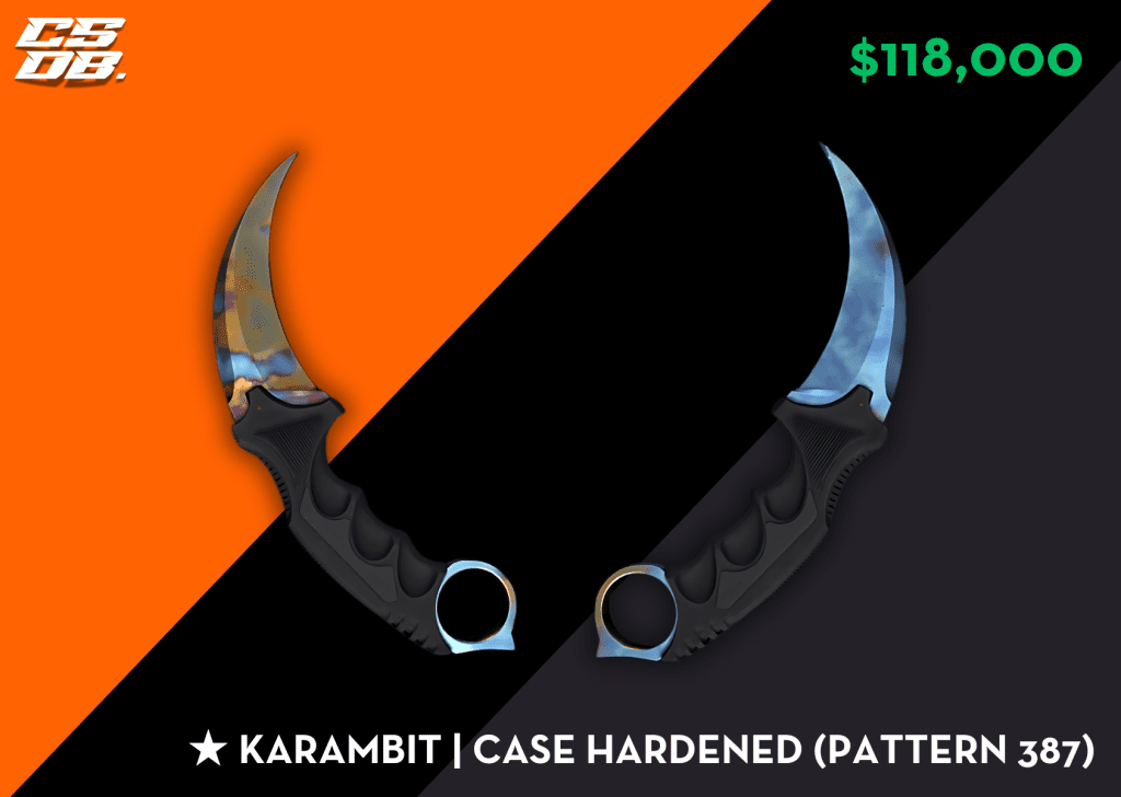 Karambit _ Case Hardened Pattern 387 $118000